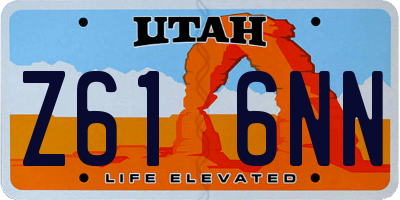 UT license plate Z616NN