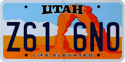 UT license plate Z616NO