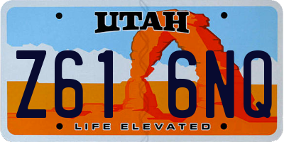 UT license plate Z616NQ