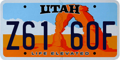 UT license plate Z616OF
