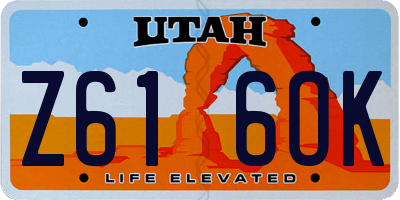 UT license plate Z616OK