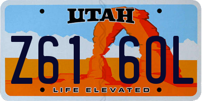 UT license plate Z616OL
