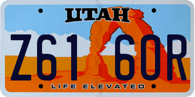 UT license plate Z616OR