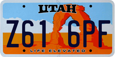 UT license plate Z616PF