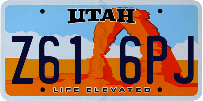 UT license plate Z616PJ