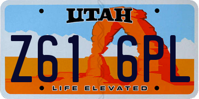 UT license plate Z616PL