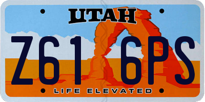 UT license plate Z616PS