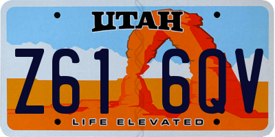 UT license plate Z616QV