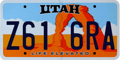 UT license plate Z616RA