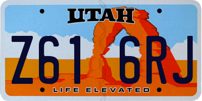 UT license plate Z616RJ