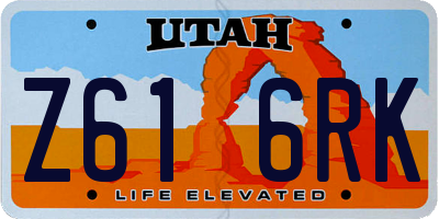 UT license plate Z616RK