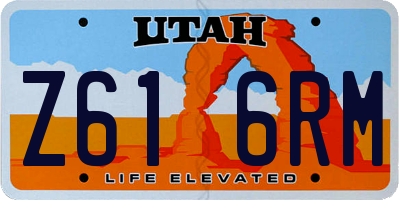UT license plate Z616RM