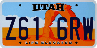 UT license plate Z616RW