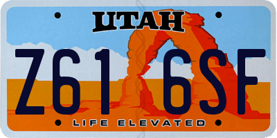 UT license plate Z616SF