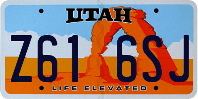 UT license plate Z616SJ