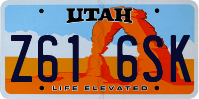 UT license plate Z616SK