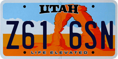 UT license plate Z616SN