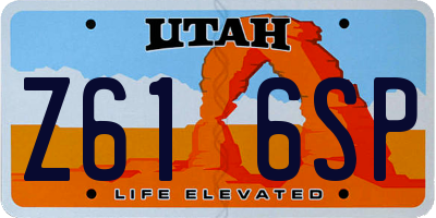 UT license plate Z616SP