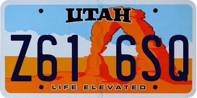 UT license plate Z616SQ