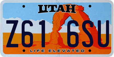 UT license plate Z616SU