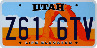 UT license plate Z616TV