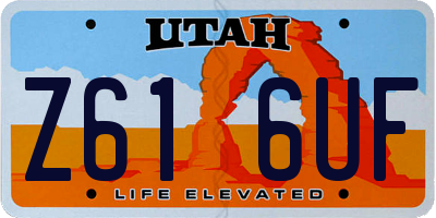 UT license plate Z616UF