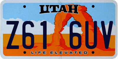 UT license plate Z616UV
