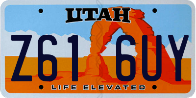 UT license plate Z616UY