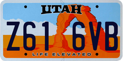 UT license plate Z616VB
