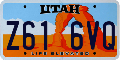 UT license plate Z616VQ