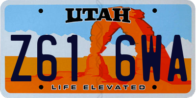 UT license plate Z616WA