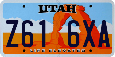 UT license plate Z616XA