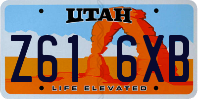 UT license plate Z616XB