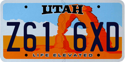 UT license plate Z616XD