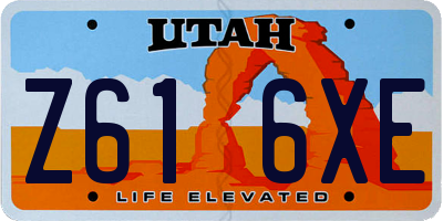 UT license plate Z616XE