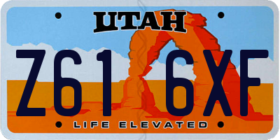 UT license plate Z616XF
