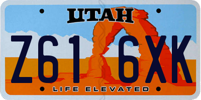 UT license plate Z616XK