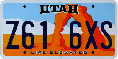 UT license plate Z616XS