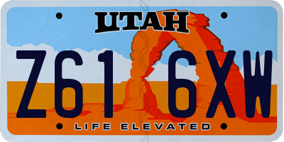 UT license plate Z616XW