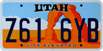 UT license plate Z616YB
