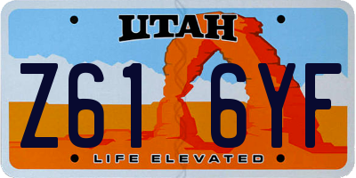 UT license plate Z616YF