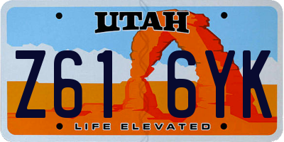 UT license plate Z616YK