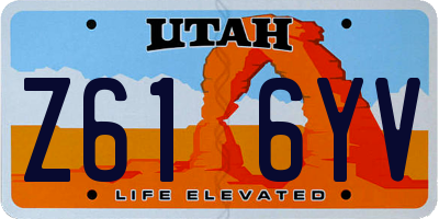 UT license plate Z616YV