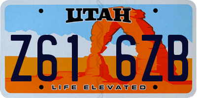 UT license plate Z616ZB