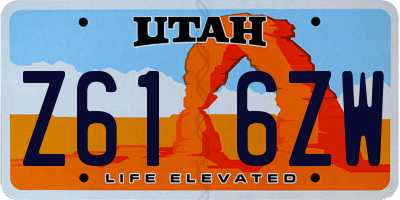 UT license plate Z616ZW