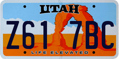 UT license plate Z617BC