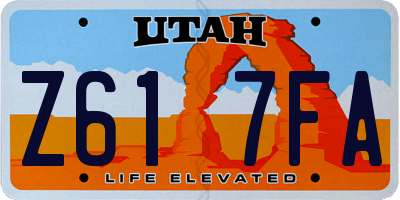 UT license plate Z617FA
