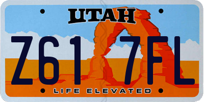 UT license plate Z617FL