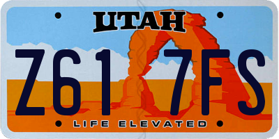UT license plate Z617FS