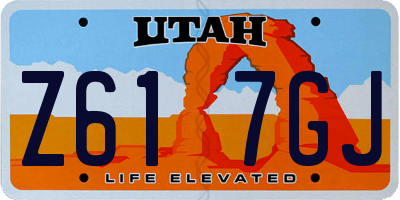 UT license plate Z617GJ